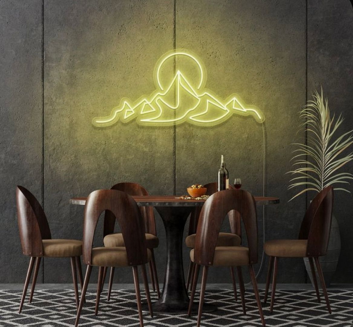 Sunset Mountains Neon Sign