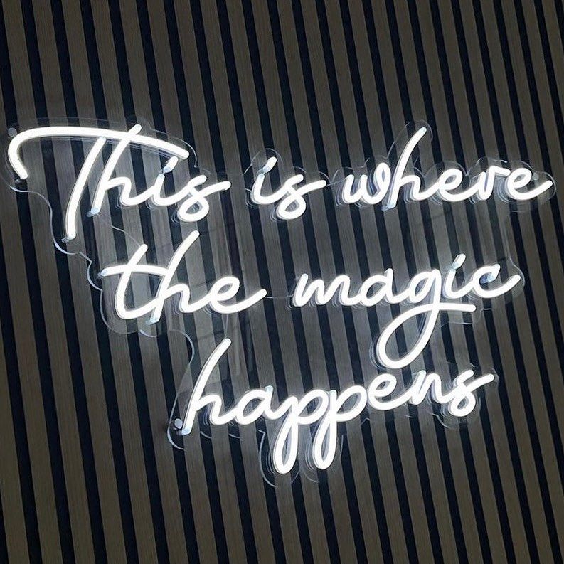 This is Where The Magic Happens Neon Signs, Neon Lights, LED Neon Signs for Room, Bars Light Up Signs, Cool Neon Light Signs, Neon Wall Lights