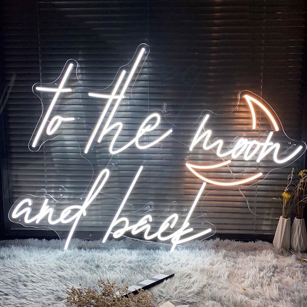 To The Moon and Back Neon Sign