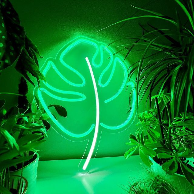 Tropical Leaf Neon Signs, Neon Lights, LED Neon Signs for Room, Bars Light Up Signs, Cool Neon Light Signs, Neon Wall Lights