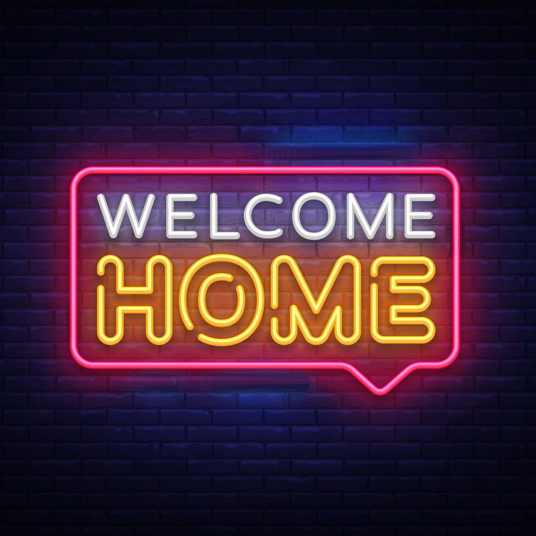 Welcome Home Text Neon Sign