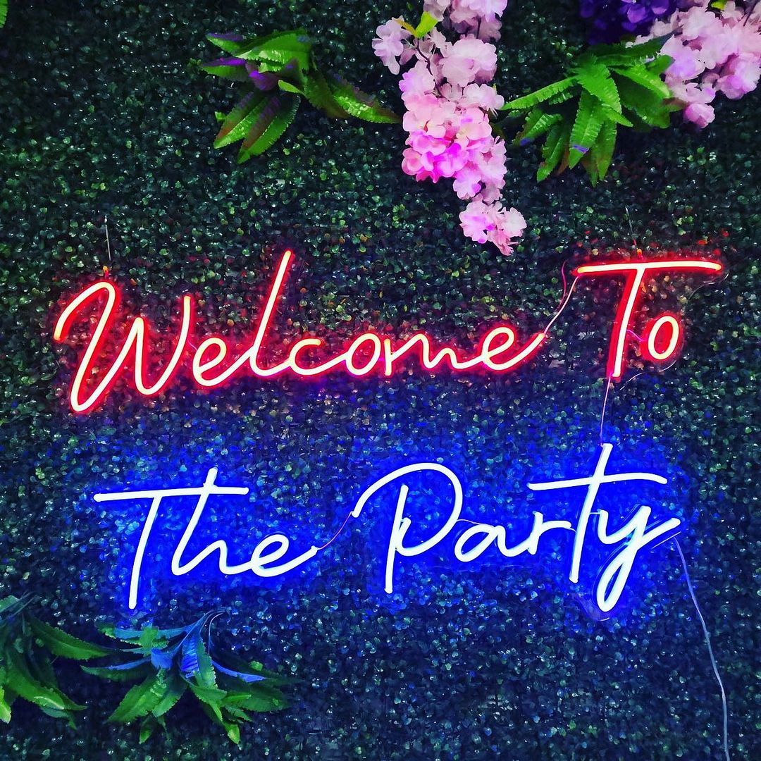 Custom Made Neon Signs, Welcome to The Party Neon Sign, LED Business