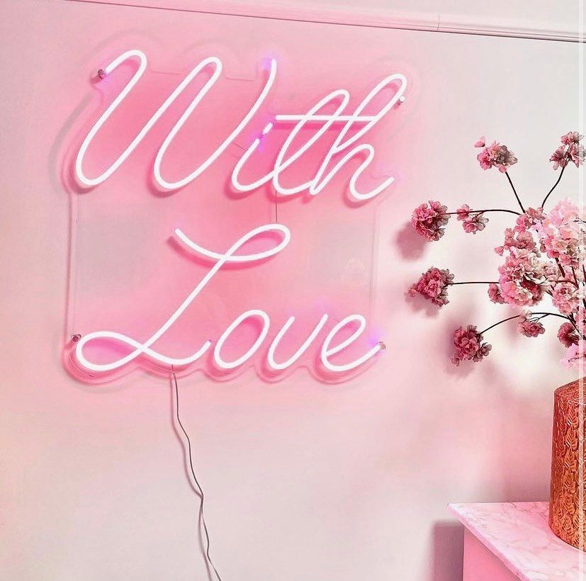 With Love Neon Signs, Neon Lights, LED Neon Signs for Room, Bars Light Up Signs, Cool Neon Light Signs, Neon Wall Lights