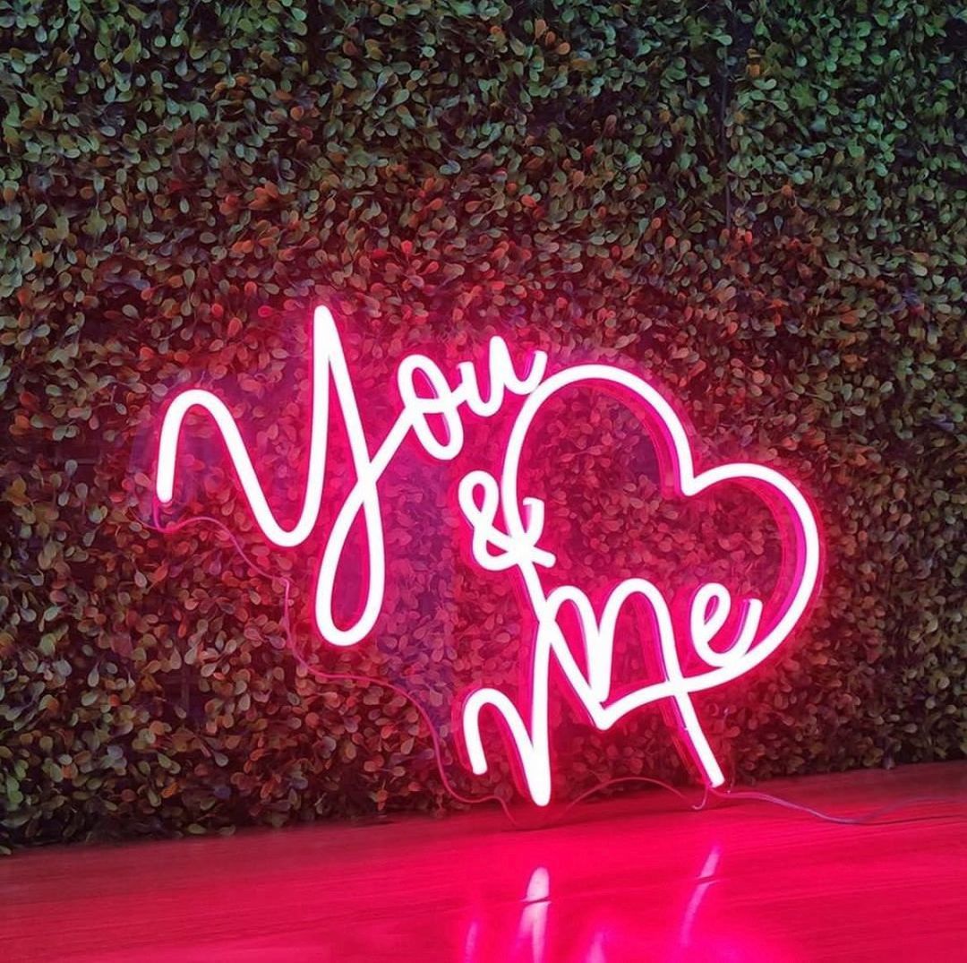 You Me Heart Neon Sign