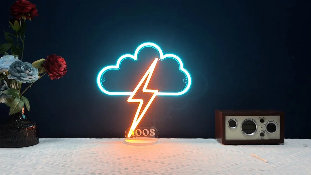 Low voltage custom neon sign sitting in a child's room