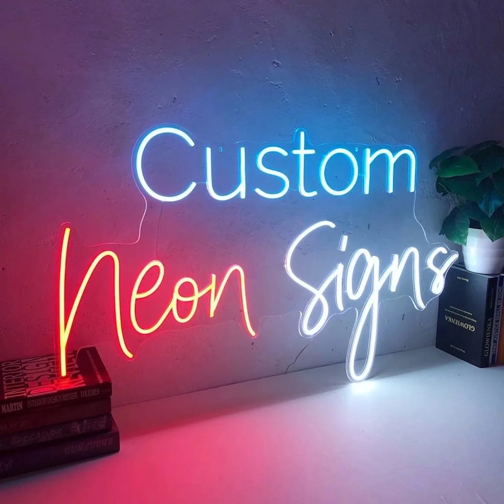 Custom neon sign kept clean and dust free on a wall