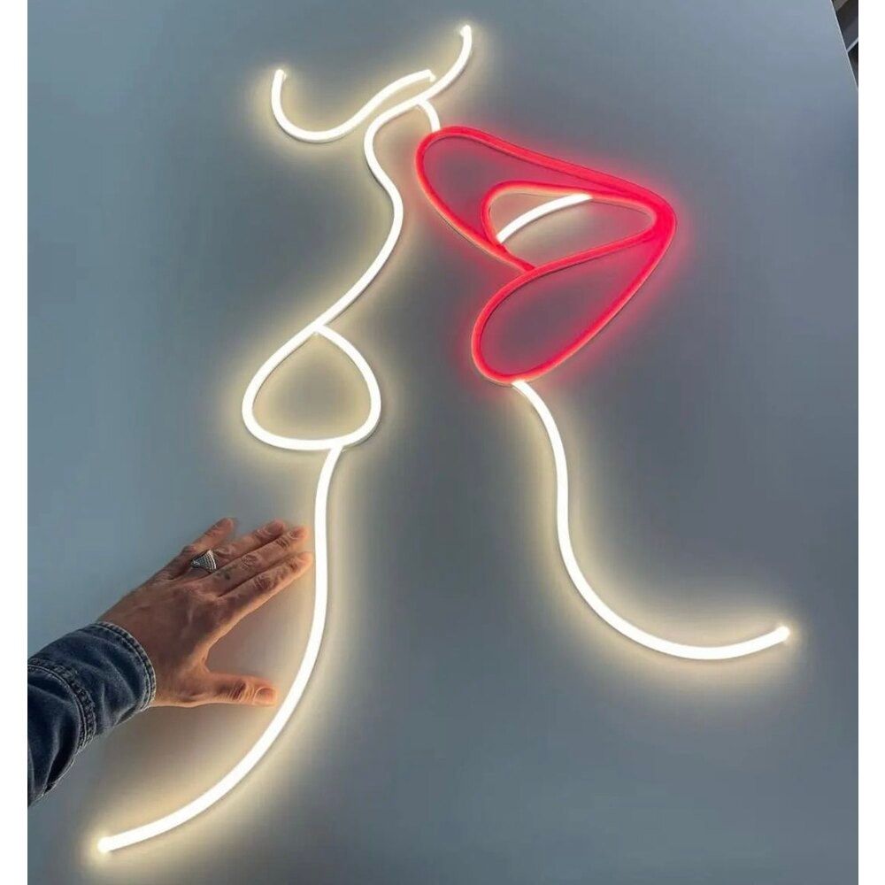 Couple Kiss Art LED Neon Sign for Wedding light up sign