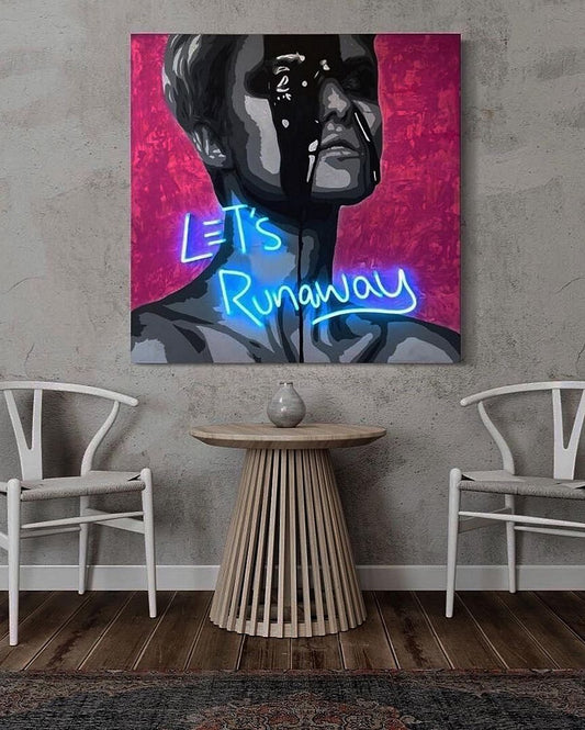 Let's Runaway LED Neon Sign for Man Cave light up sign