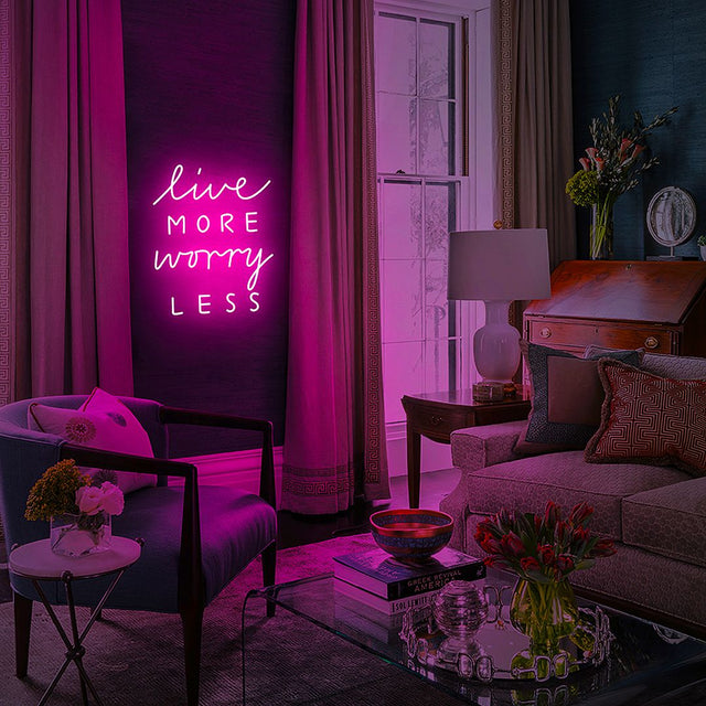 Live More Worry Less LED Neon Sign light up sign