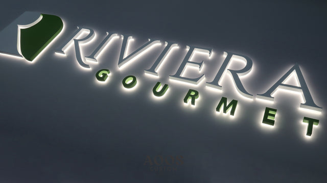 Custom LED Backlit Channel Letters, Halo Lit Illuminated Metal Sign With Backlight, Matte White Finish
