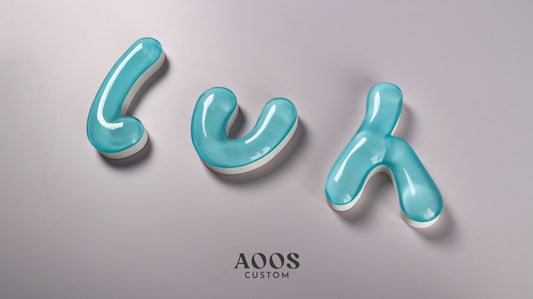 Custom Colorful Acrylic LED 3D Letter Sign, Jelly Candy Style Glossy Letters in Cute Bubble Letter Shapes