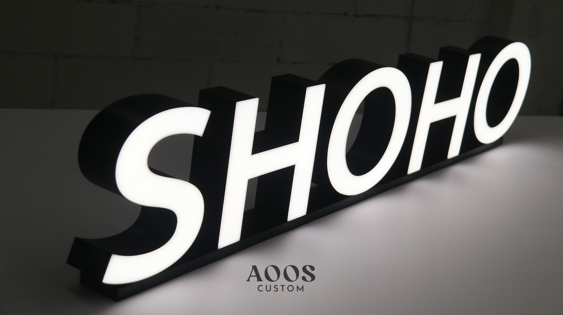 Custom Desktop Metal Channel Letters with LED Front-Lit Acrylic Face, Tabletop Illuminated Business Sign for Store Counters, Office Branding, Retail Displays and Commercial Signage