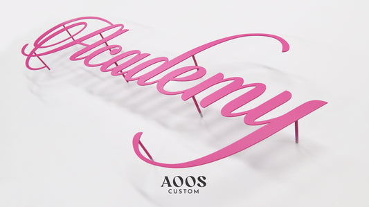 Custom Floating Flat Cut Metal Letters, Stud Mounted