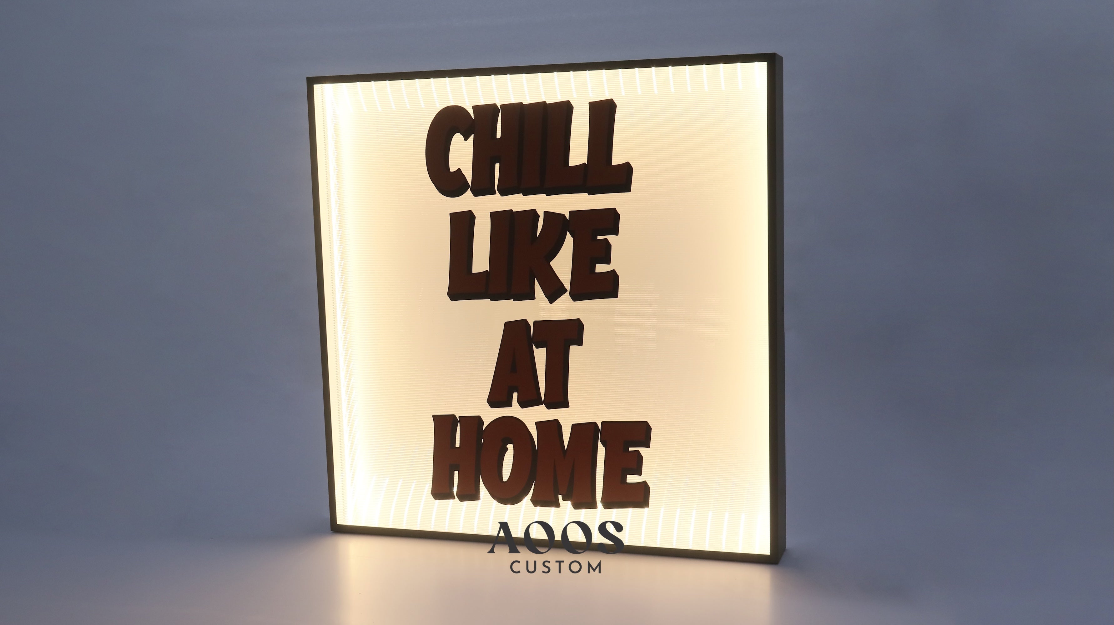 Raised Box Led Sign Custom Fluted Acrylic LED Light Box Sign, Illuminated Wall-Mounted Tex ...
