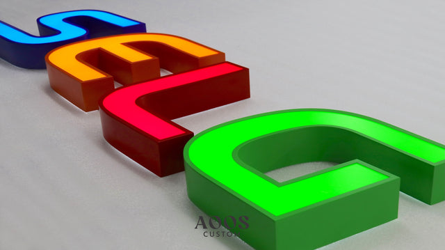 Custom Front-Lit LED Channel Letters, Face Lit Outdoor Storefront Light Up Sign, Matte Color Returns