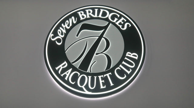 Custom LED Backlit Business Wall Logo Sign, Halo Lit Illuminated Metal Sign With Backlight, Round Metal Backer and Cut Out Design