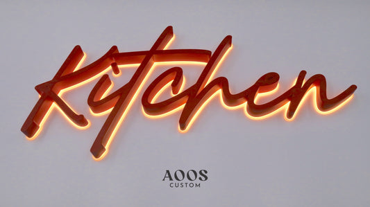 Custom LED Backlit Channel Letters, Halo Lit Illuminated Metal Sign With Backlight, Matte Red Finish
