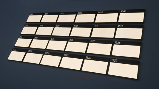 Custom LED Illuminated Backlit Room Number Sign, Hotel Guestroom Identification Plaque, Architectural Wayfinding Light Signs, Wood Grain