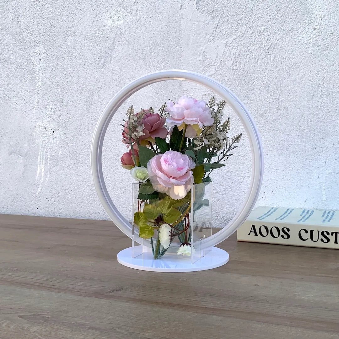 Aoos LED neon ring centerpiece styled for wedding table decor