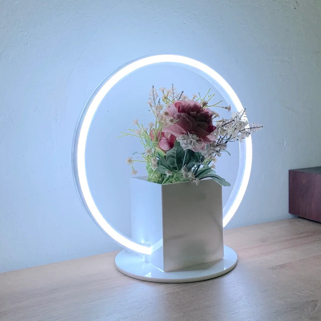 custom led neon ring centerpiece with vase neon table centerpiece for weddings