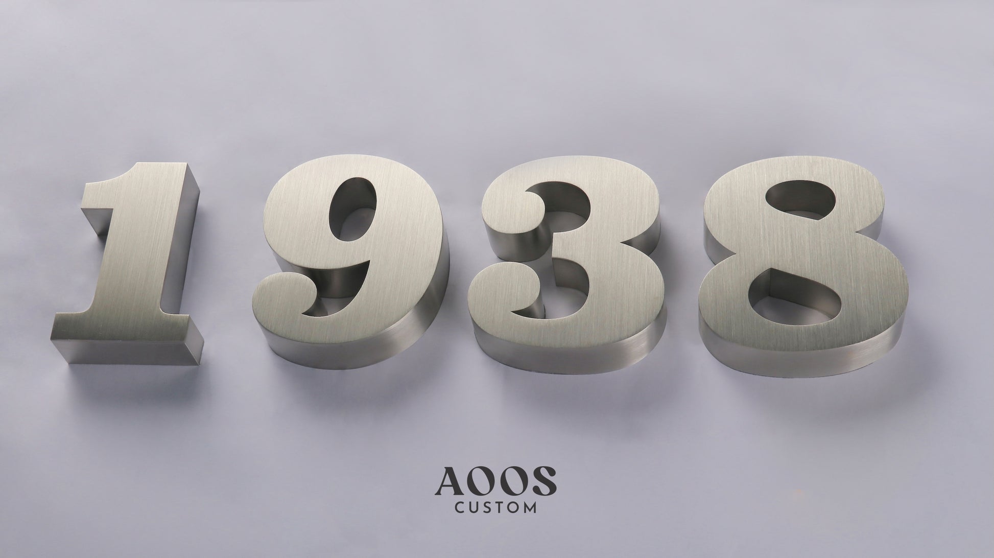 Custom Metal Sign, 3D Stainless Steel Letters for Interior Lobby Wall Logo Signs, Brushed Silver