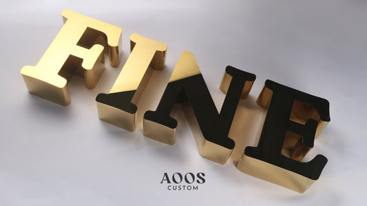 Custom Metal Sign, 3D Stainless Steel Letters for Interior Lobby Wall Logo Signs, Polished Gold