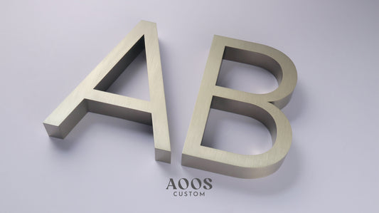 Custom Metal Sign, 3D Stainless Steel Letters for Interior Lobby Wall Signs, Brushed Silver