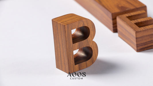 Custom Metal Sign, 3D Stainless Steel Letters for Interior Lobby Wall Signs, Wood Grain