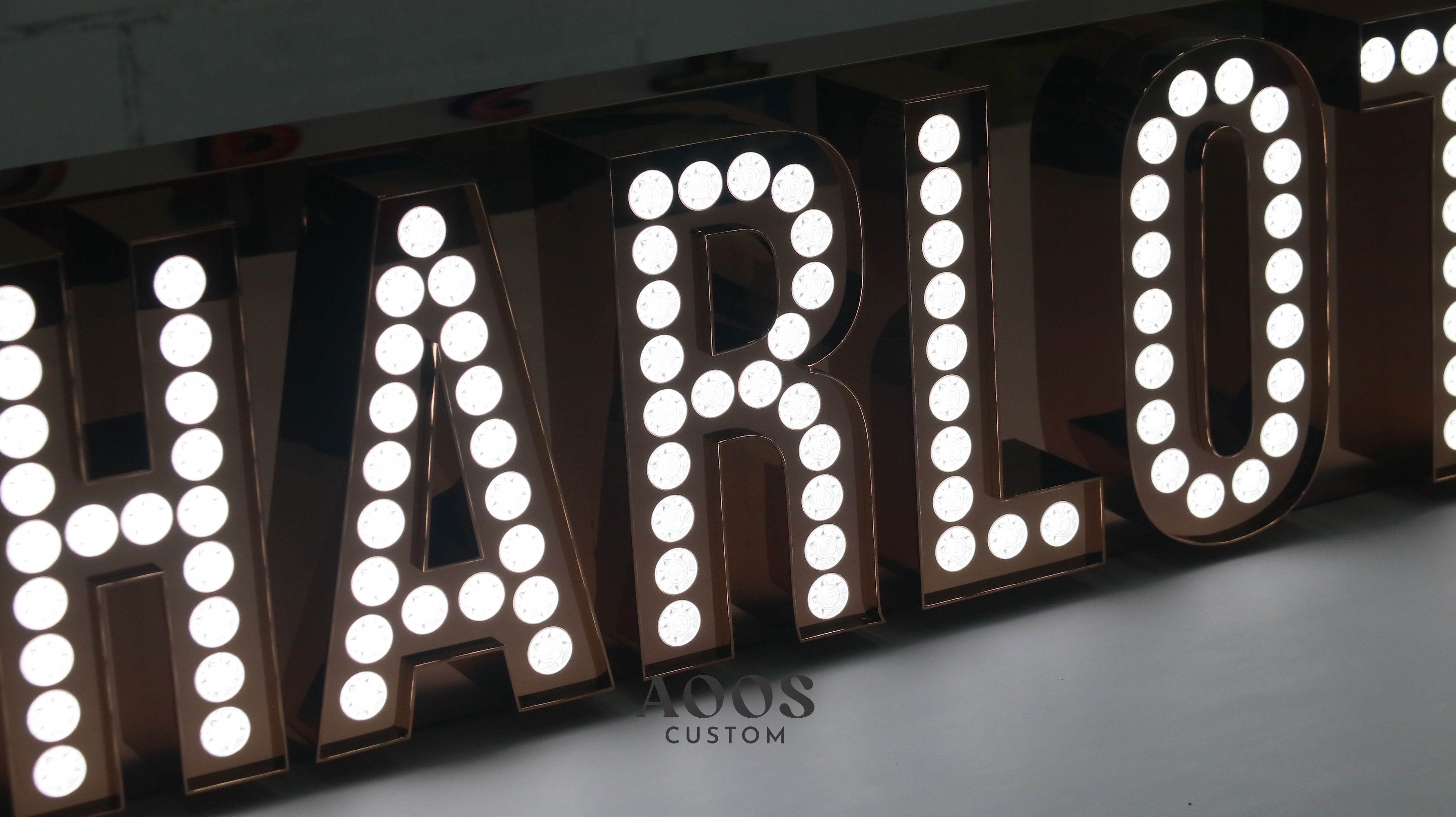 Gel Led Lettering Custom Modern Marquee LED Bulb Letters, Embedded Lens Bulb Channel Let ...