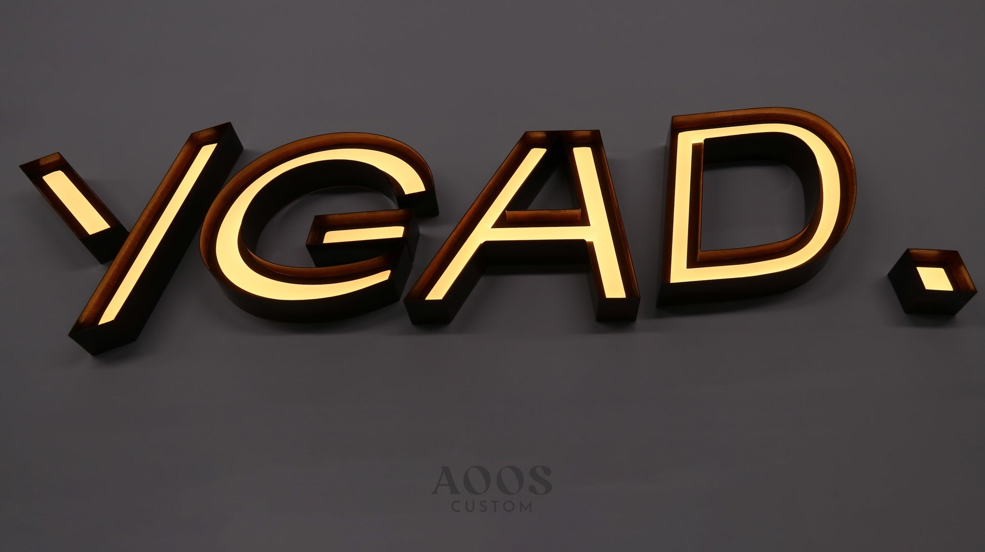 Custom Open Face Exposed Channel Letters with LED Neon Lighting, Personalized Metal Business Sign, Natural Oxidized Rust Finish