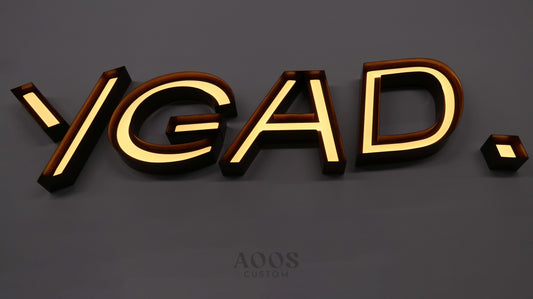 Custom Open Face Exposed Channel Letters with LED Neon Lighting, Personalized Metal Business Sign, Natural Oxidized Rust Finish