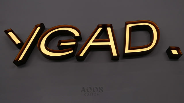 Custom Open Face Exposed Channel Letters with LED Neon Lighting, Personalized Metal Business Sign, Natural Oxidized Rust Finish