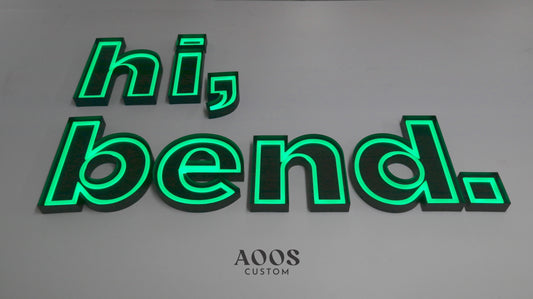 Custom Open Face Exposed Channel Letters with LED Neon Lighting, Personalized Metal Business Sign, Optional RGB Color-Changing Neon Light