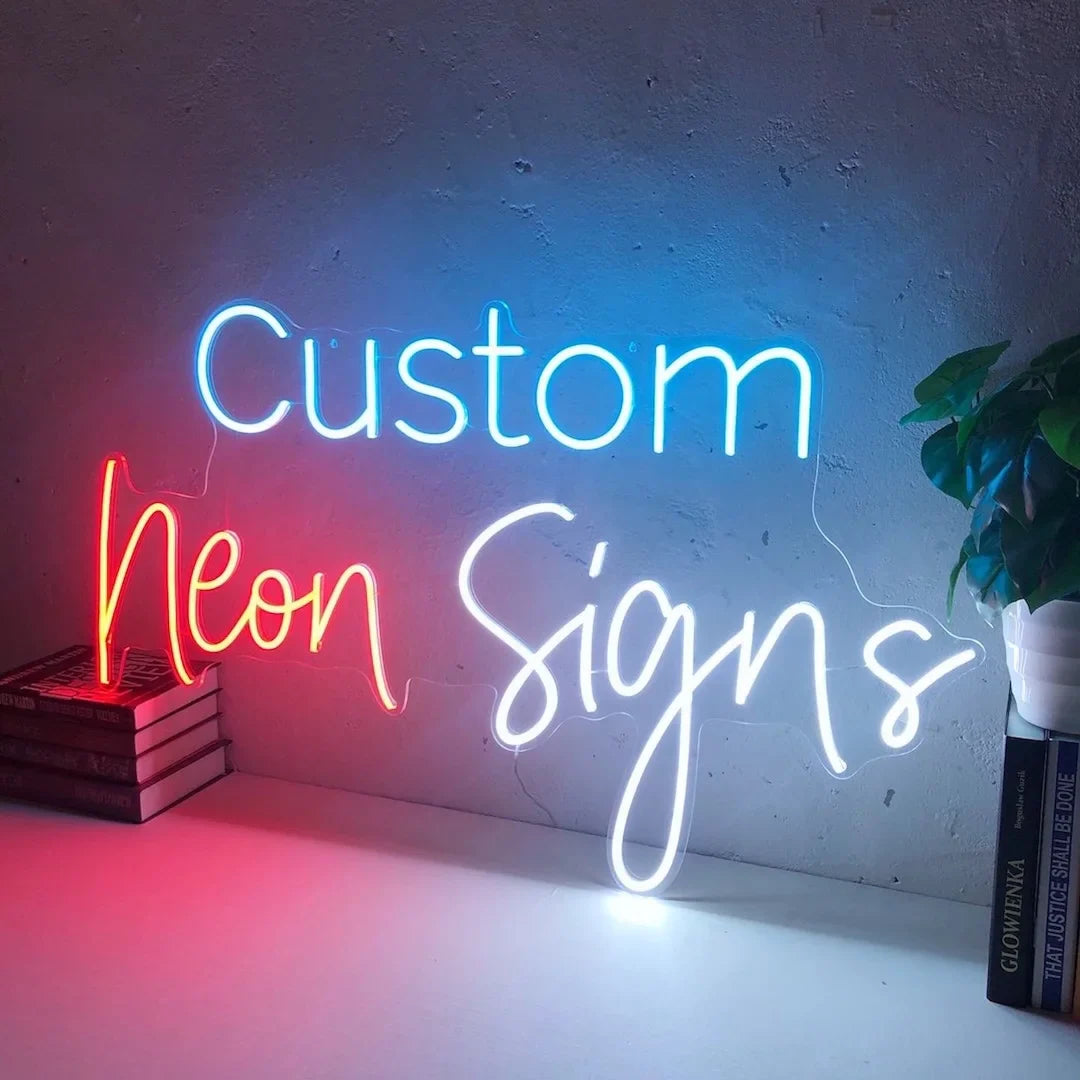 Custom LED Neon Sign, Switch Between Battery Operated, Plug In or Hardwired