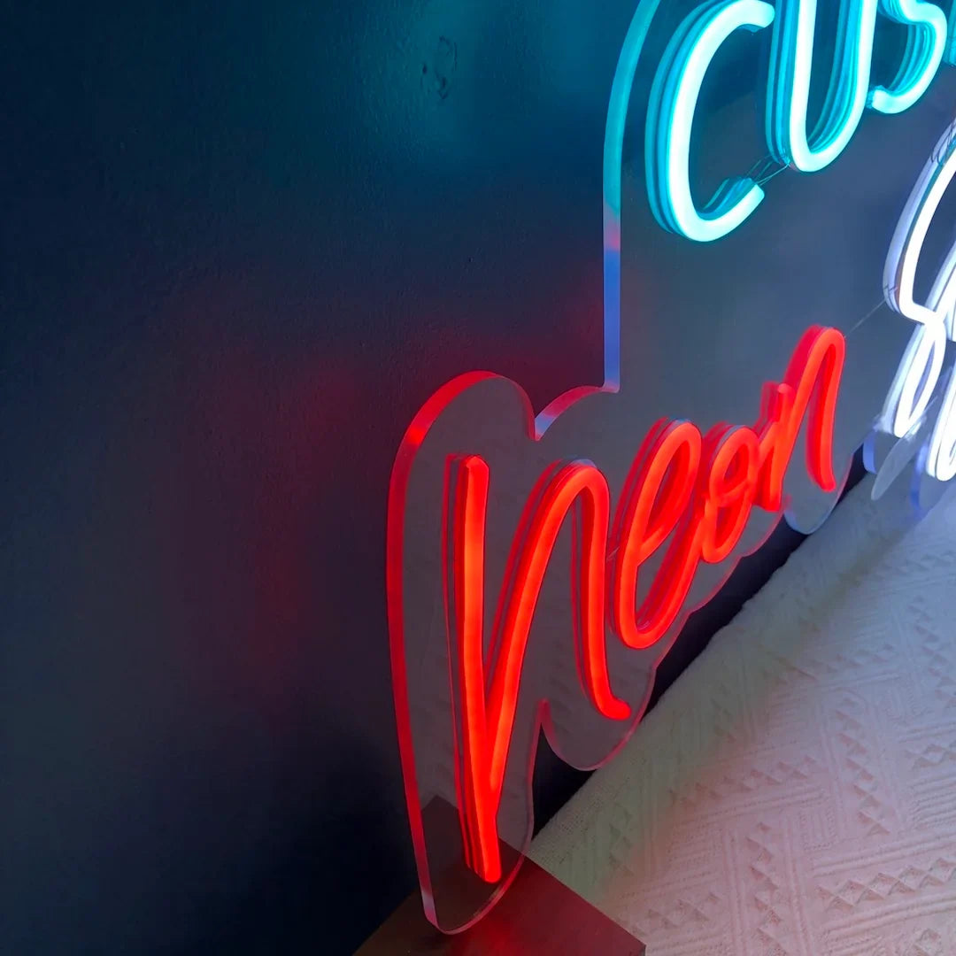 Custom LED Neon Sign, Switch Between Battery Operated, Plug In or Hardwired