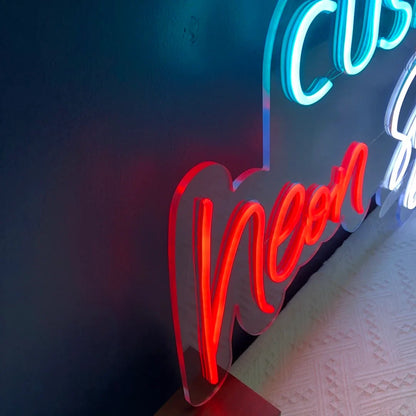 Custom LED Neon Sign, Switch Between Battery Operated, Plug In or Hardwired