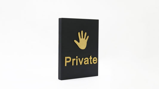 Custom Private Door Metal Sign with 3D Brushed Gold Letters, Staff Only Room Plaque, Restricted Area Metal Sign, Privacy Door Marker