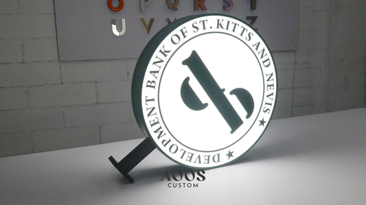 Custom Round Double-Sided LED Light Box Sign, Wall Mounted Illuminated Storefront Sign, Circular Outdoor Logo Lightbox for Shops, Cafes & Business Branding