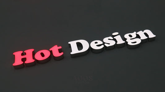 Custom Trimless Front-Lit LED Channel Letters, Face Lit Outdoor Storefront Light Up Sign, Polished Stainless Steel Metal Sides