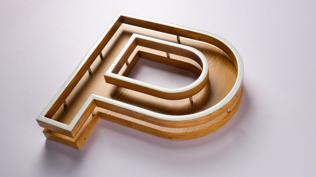 Custom Wood Channel Letters with LED Front-Lit Acrylic Face, Indoor Illuminated Sign for Business Branding, Store Displays, Office Decor and Commercial Interior Signage