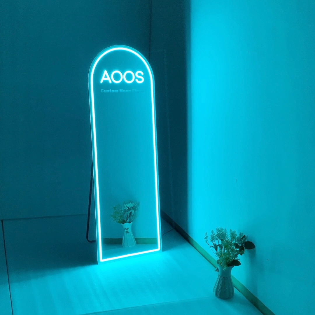 Full Length Mirror Neon Signs for Branding