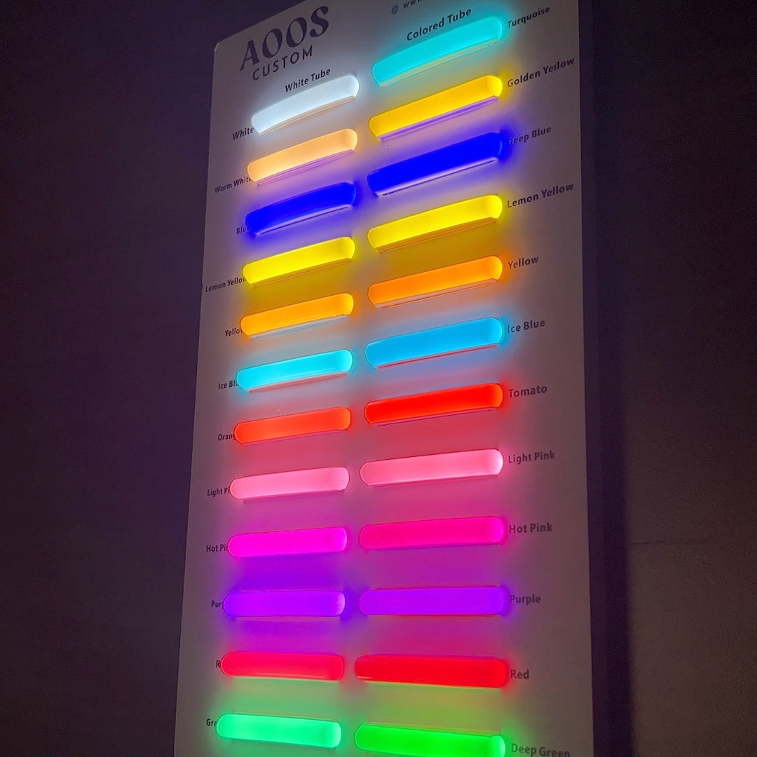 Neon Tube Color Sample Display Board