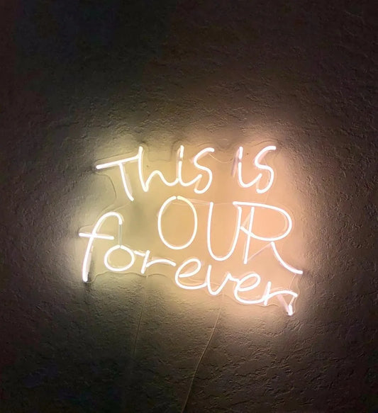 Custom real glass neon sign hand bent to the customer's own wording
