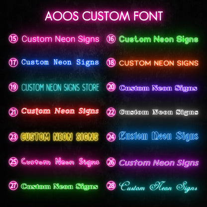 Custom LED Neon Sign, Switch Between Battery Operated, Plug In or Hardwired