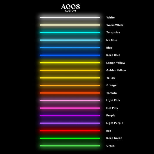 Custom LED neon sign color chart