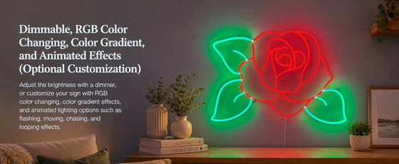 RGB color changing LED neon sign
