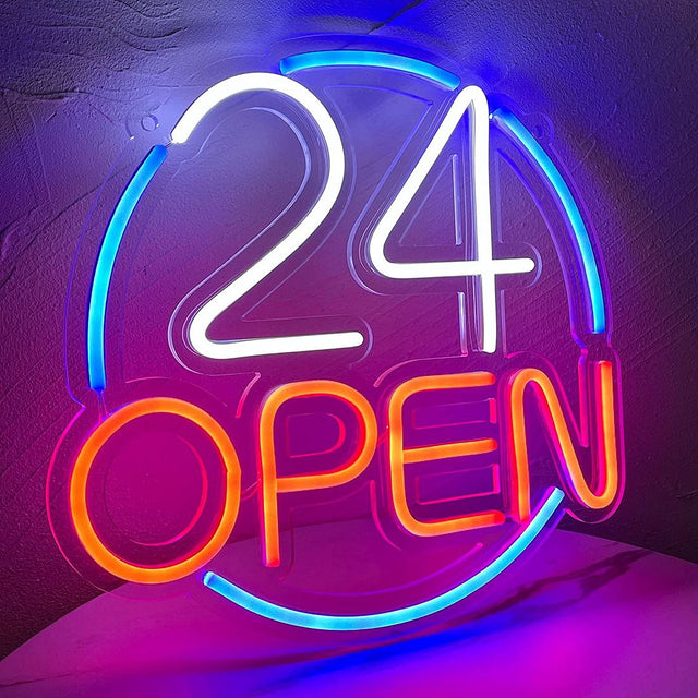 24 Hours OPEN LED Neon Sign light up sign