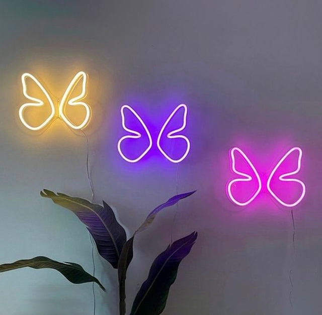 3 Butterflies LED Neon Sign for Photo Booth light up sign
