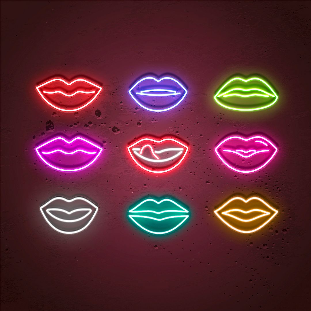 9 Colors Lips Neon Sign