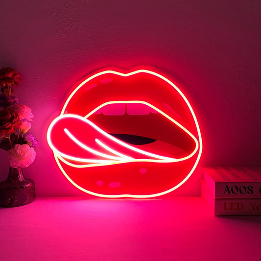Licking Lips Neon Sign